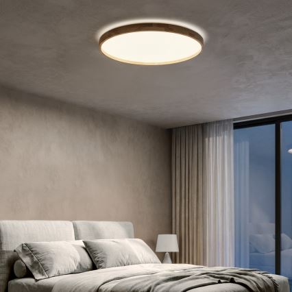 Brilagi - LED stmievateľné stropné svietidlo ALSON LED/72W/230V 3000-6500K dub, priemer 78 cm + diaľkové ovládanie