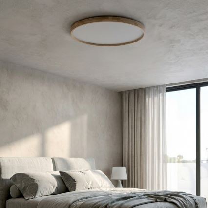 Brilagi - LED stmievateľné stropné svietidlo ALSON LED/72W/230V 3000-6500K dub, priemer 78 cm + diaľkové ovládanie