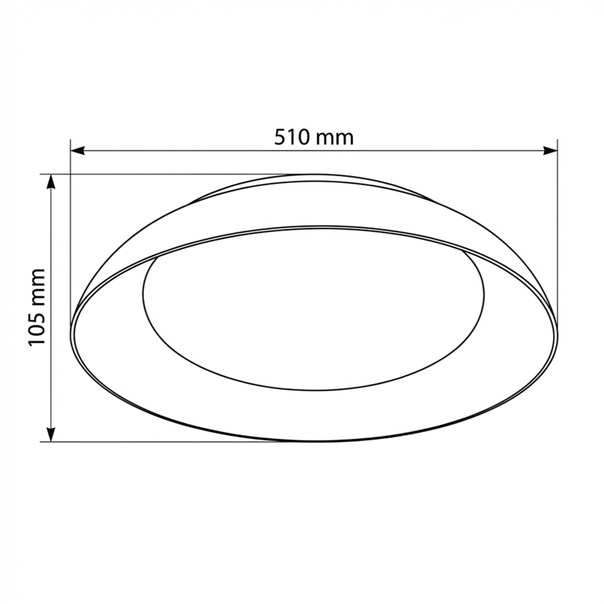 Brilagi - LED Stmievateľné stropné svietidlo ALVA LED/48W/230V 3000-6500K pr. 51 cm čierna + diaľkové ovládanie