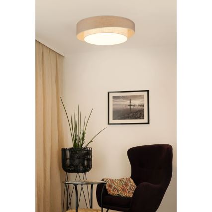 Brilagi - LED stmievateľné stropné svietidlo DOVER SHINE LED/24W/230V pr. 60 cm 3000/4000/6500K šedá/krémová + diaľkové ovládanie