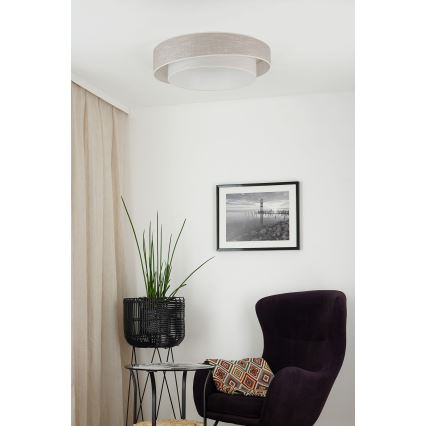 Brilagi - LED stmievateľné stropné svietidlo DOVER SHINE LED/24W/230V pr. 60 cm 3000/4000/6500K šedá/krémová + diaľkové ovládanie