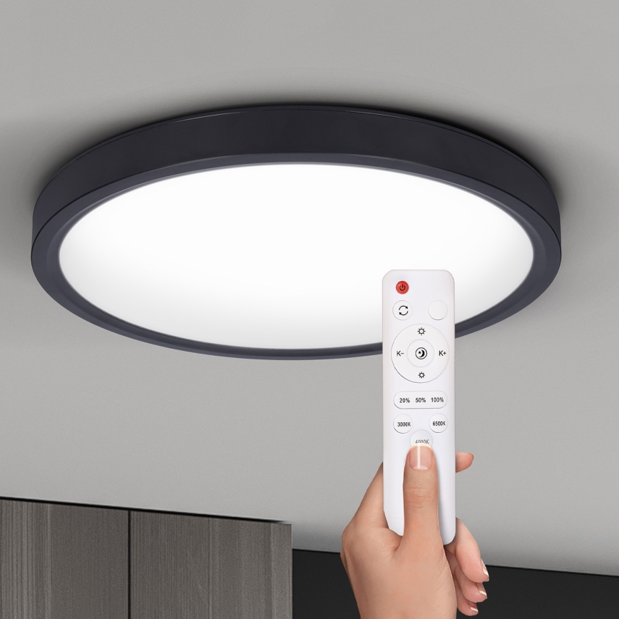 Brilagi - LED Stmievateľné stropné svietidlo ESTELA LED/36W/230V 3000-6500K ø 30 cm čierna + diaľkové ovládanie