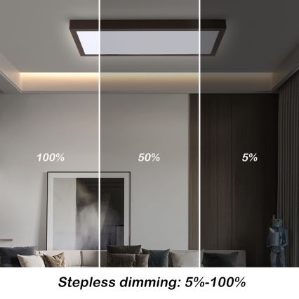 Brilagi - LED Stmievateľné kúpeľňové stropné svietidlo FRAME SMART LED/30W/230V 30x60 cm 3000-6000K IP44 čierna + diaľkové ovládanie
