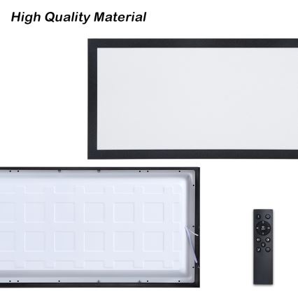 Brilagi - LED Stmievateľné kúpeľňové stropné svietidlo FRAME SMART LED/30W/230V 30x60 cm 3000-6000K IP44 čierna + diaľkové ovládanie