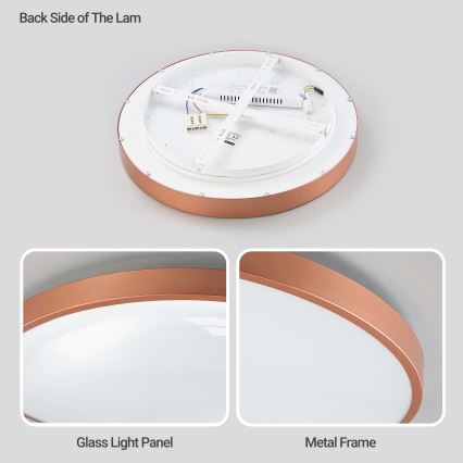 BRILAGI - LED stmievateľné stropné svietidlo GLASS POOL DOUBLE LED/48W/230V pr. 40 cm medené + diaľkové ovládanie