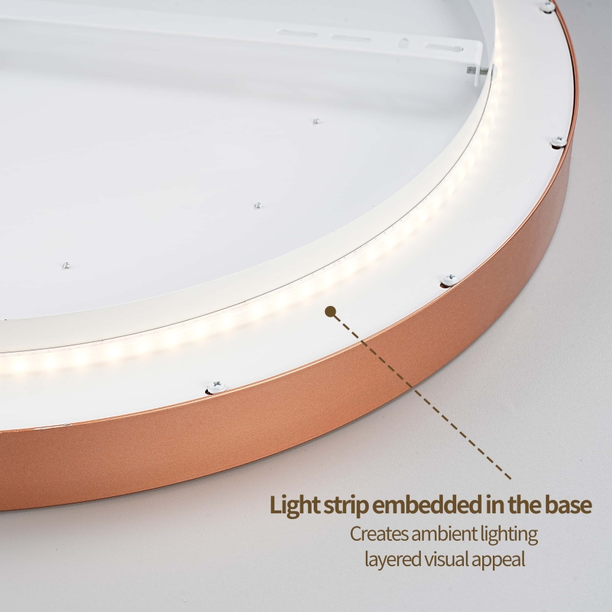 BRILAGI - LED stmievateľné stropné svietidlo GLASS POOL DOUBLE LED/48W/230V pr. 40 cm medené + diaľkové ovládanie