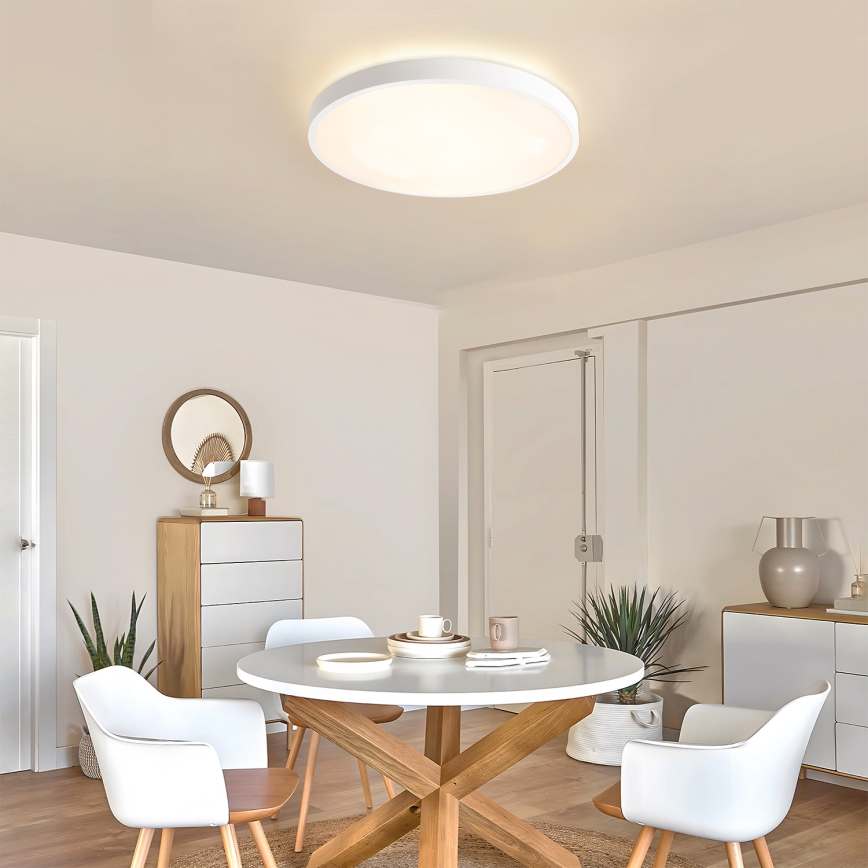 Brilagi - LED stmievateľné stropné svietidlo GLASS POOL DOUBLE LED/60W/230V 3000-6000K 50 cm biela + diaľkové ovládanie