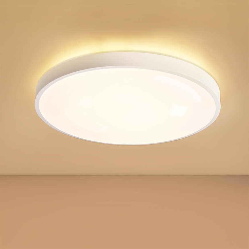 Brilagi - LED stmievateľné stropné svietidlo GLASS POOL DOUBLE LED/60W/230V 3000-6000K 50 cm biela + diaľkové ovládanie