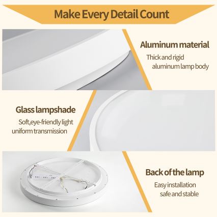 Brilagi - LED stmievateľné stropné svietidlo GLASS POOL DOUBLE LED/60W/230V 3000-6000K 50 cm biela + diaľkové ovládanie