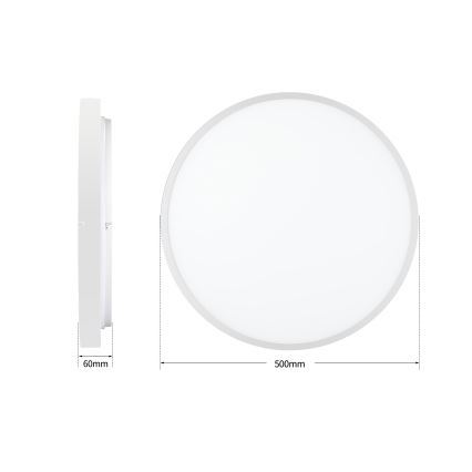 Brilagi - LED stmievateľné stropné svietidlo GLASS POOL DOUBLE LED/60W/230V 3000-6000K 50 cm biela + diaľkové ovládanie