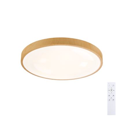 Brilagi - LED stmievateľné stropné svietidlo GLASS POOL DOUBLE LED/60W/230V 3000-6000K 50 cm v dekore dreva + diaľkové ovládanie