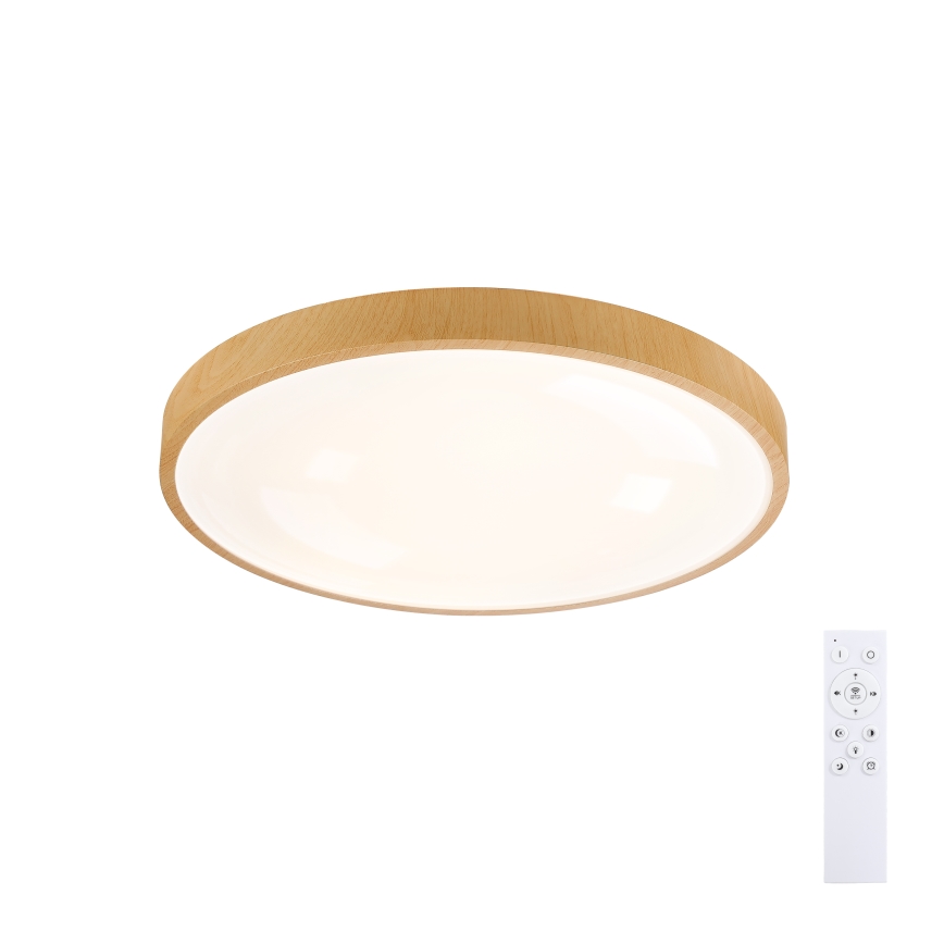 Brilagi - LED stmievateľné stropné svietidlo GLASS POOL DOUBLE LED/60W/230V 3000-6000K 50 cm v dekore dreva + diaľkové ovládanie