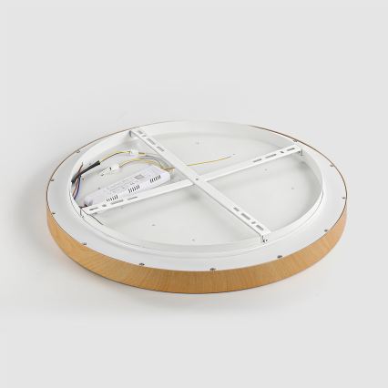 Brilagi - LED stmievateľné stropné svietidlo GLASS POOL DOUBLE LED/60W/230V 3000-6000K 50 cm v dekore dreva + diaľkové ovládanie