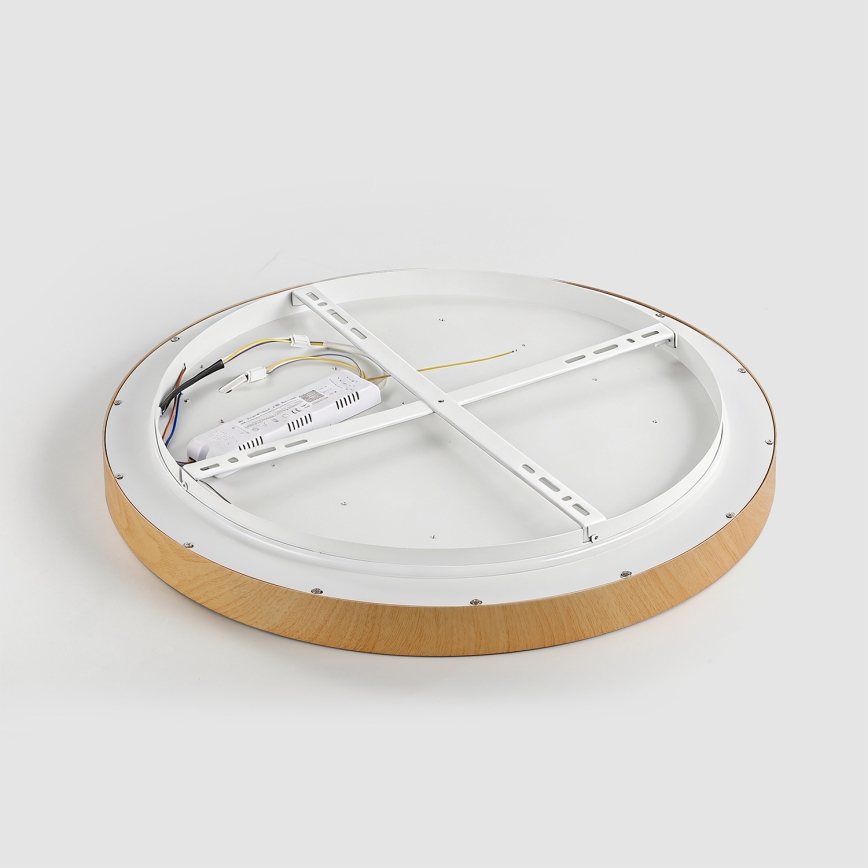 Brilagi - LED stmievateľné stropné svietidlo GLASS POOL DOUBLE LED/60W/230V 3000-6000K 50 cm v dekore dreva + diaľkové ovládanie