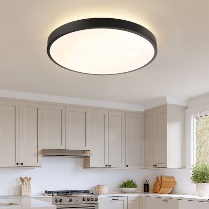 Brilagi - LED stmievateľné stropné svietidlo GLASS POOL DOUBLE LED/80W/230V 3000-6000K 60 cm čierna + diaľkové ovládanie