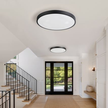 Brilagi - LED stmievateľné stropné svietidlo GLASS POOL DOUBLE LED/80W/230V 3000-6000K 60 cm čierna + diaľkové ovládanie