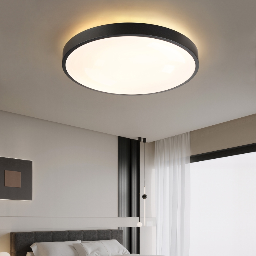 Brilagi - LED stmievateľné stropné svietidlo GLASS POOL DOUBLE LED/80W/230V 3000-6000K 60 cm čierna + diaľkové ovládanie