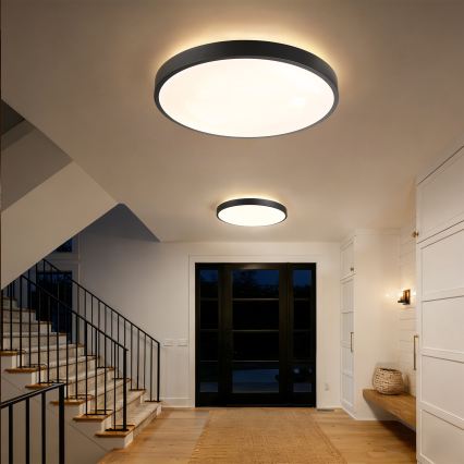 Brilagi - LED stmievateľné stropné svietidlo GLASS POOL DOUBLE LED/80W/230V 3000-6000K 60 cm čierna + diaľkové ovládanie