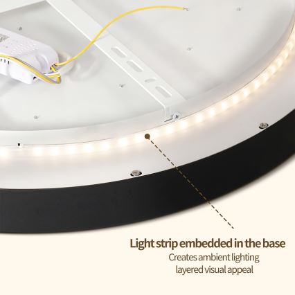 Brilagi - LED stmievateľné stropné svietidlo GLASS POOL DOUBLE LED/80W/230V 3000-6000K 60 cm čierna + diaľkové ovládanie