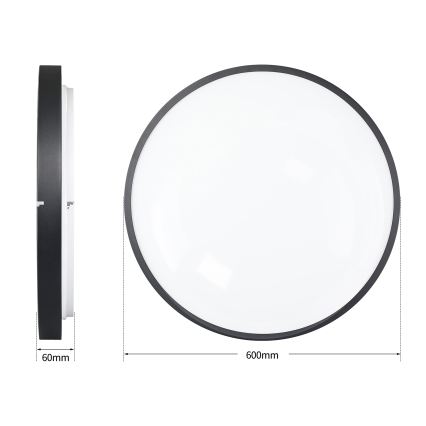 Brilagi - LED stmievateľné stropné svietidlo GLASS POOL DOUBLE LED/80W/230V 3000-6000K 60 cm čierna + diaľkové ovládanie