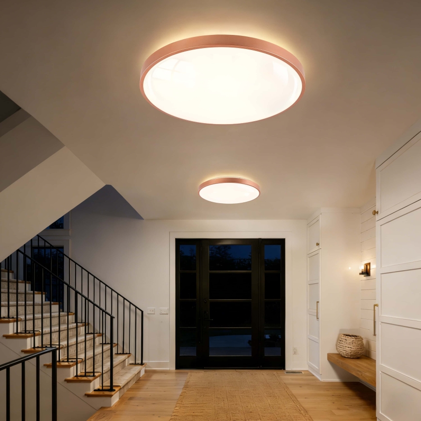 BRILAGI - LED stmieva­teľné stropné svietidlo GLASS POOL DOUBLE LED/80W/230V priemer 60 cm medená + diaľkové ovládanie
