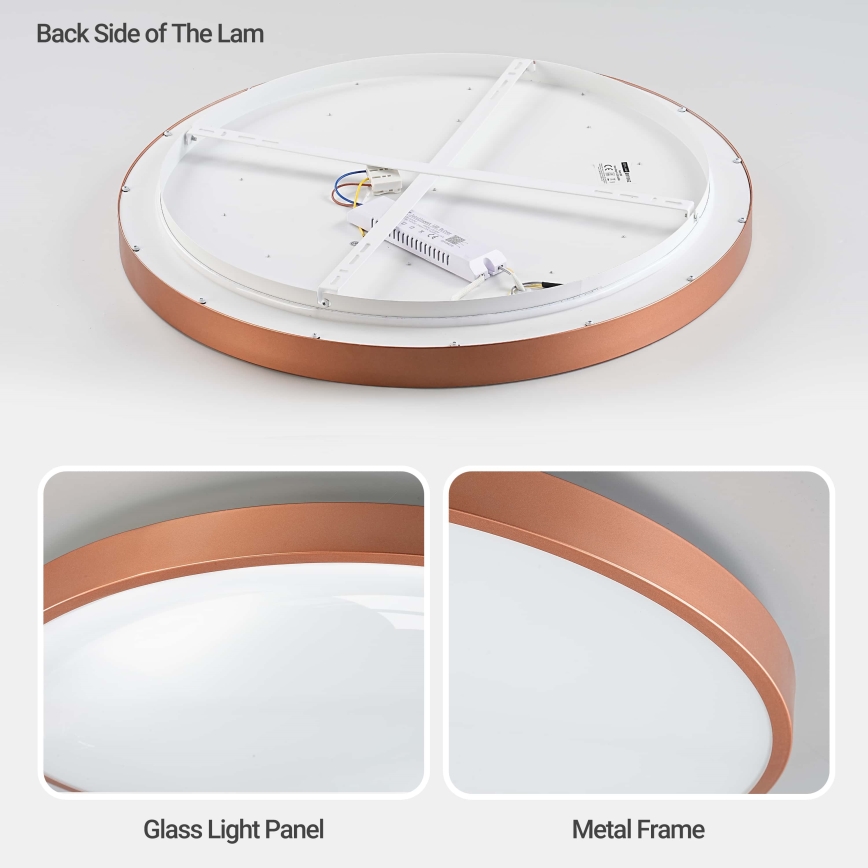 BRILAGI - LED stmieva­teľné stropné svietidlo GLASS POOL DOUBLE LED/80W/230V priemer 60 cm medená + diaľkové ovládanie