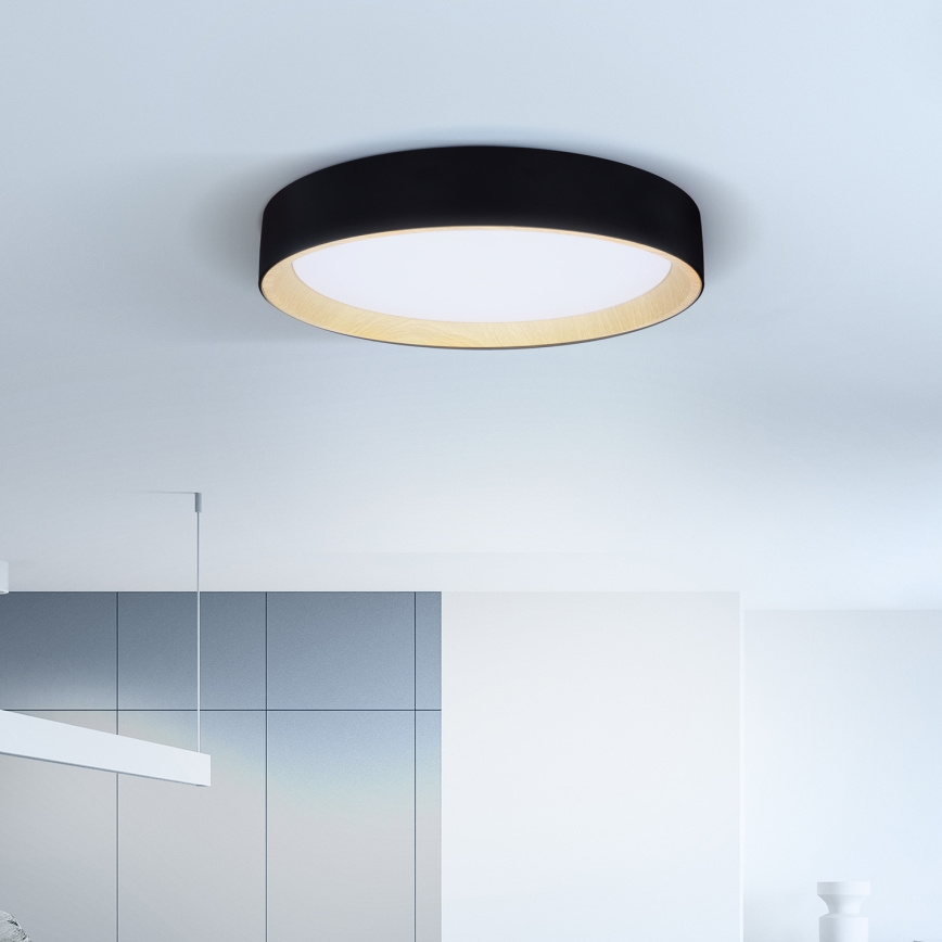 Brilagi - LED Stmievateľné stropné svietidlo LARIOS LED/60W/230V 3000-6500K ø 49 cm čierna + diaľkové ovládanie