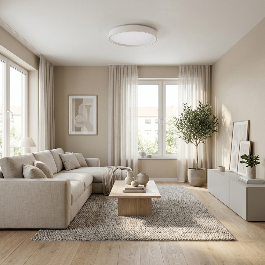 Brilagi - LED stmievateľné stropné svietidlo NANCI LED/60W/230V 3000-6500K priemer 49 cm biela + diaľkové ovládanie