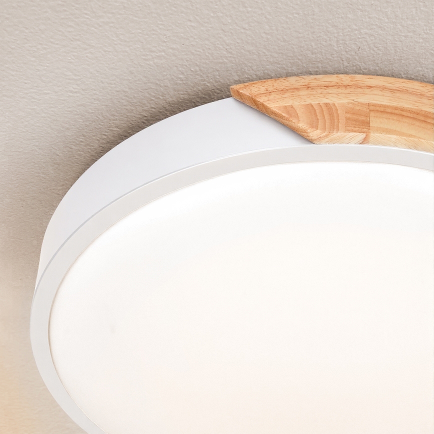 Brilagi - LED stmievateľné stropné svietidlo PILANA LED/48W/230V dub/biela priemer 40 cm + diaľkové ovládanie