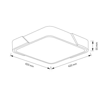 Brilagi - stmievateľné LED stropné svietidlo PILANA LED/48W/230V 3000-6500K dub/čierna 42x42 cm + diaľkové ovládanie