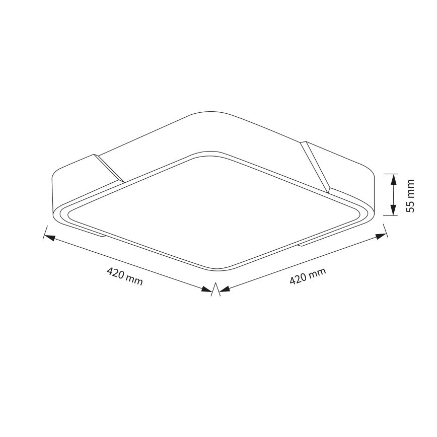 Brilagi - stmievateľné LED stropné svietidlo PILANA LED/48W/230V 3000-6500K dub/čierna 42x42 cm + diaľkové ovládanie