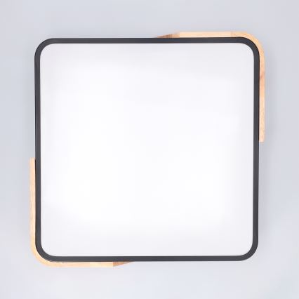 Brilagi - stmievateľné LED stropné svietidlo PILANA LED/48W/230V 3000-6500K dub/čierna 42x42 cm + diaľkové ovládanie