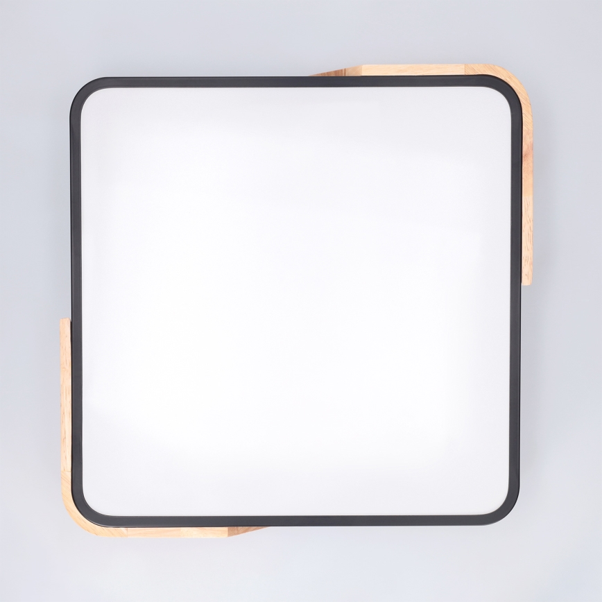 Brilagi - stmievateľné LED stropné svietidlo PILANA LED/48W/230V 3000-6500K dub/čierna 42x42 cm + diaľkové ovládanie