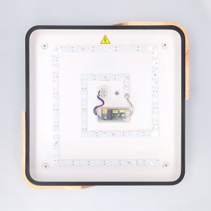 Brilagi - stmievateľné LED stropné svietidlo PILANA LED/48W/230V 3000-6500K dub/čierna 42x42 cm + diaľkové ovládanie