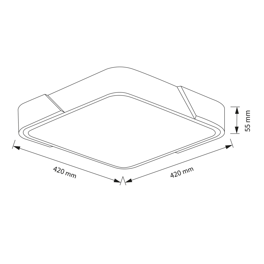 Brilagi - stmievateľné LED stropné svietidlo PILANA LED/48W/230V 3000-6500K dub/čierna 42x42 cm + diaľkové ovládanie