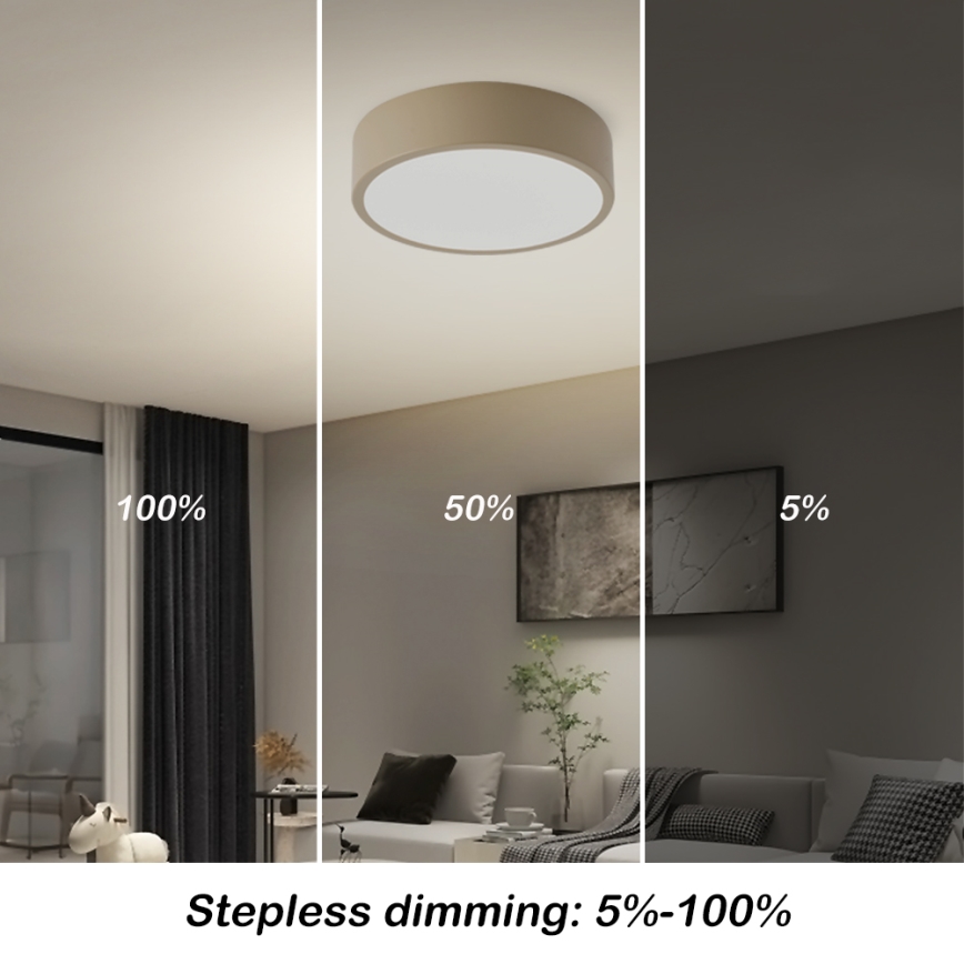 Brilagi - LED stmievateľné stropné svietidlo POOL LED/18W/230V 3000-6000K 20 cm béžová + diaľkové ovládanie