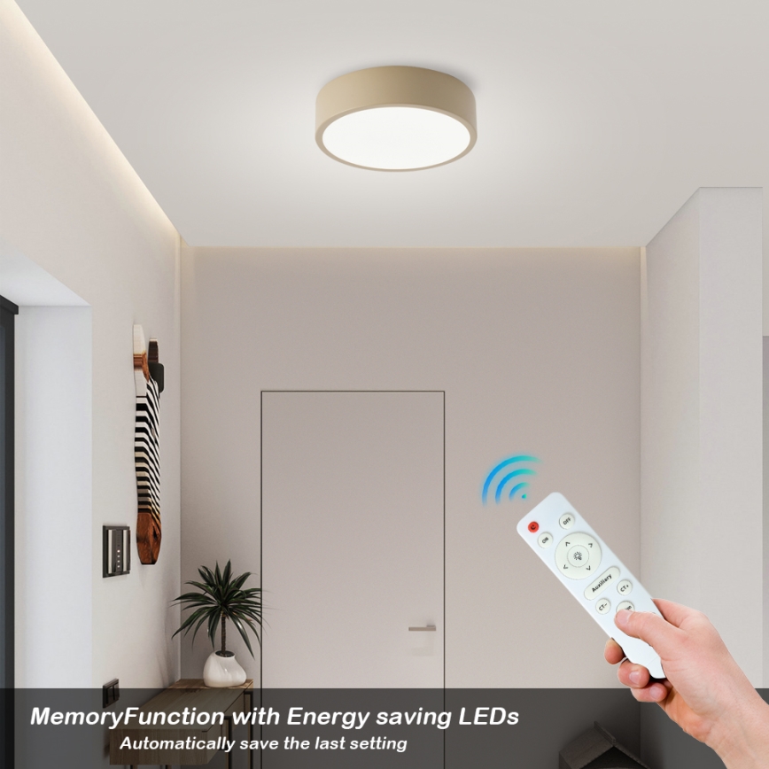 Brilagi - LED stmievateľné stropné svietidlo POOL LED/18W/230V 3000-6000K 20 cm béžová + diaľkové ovládanie