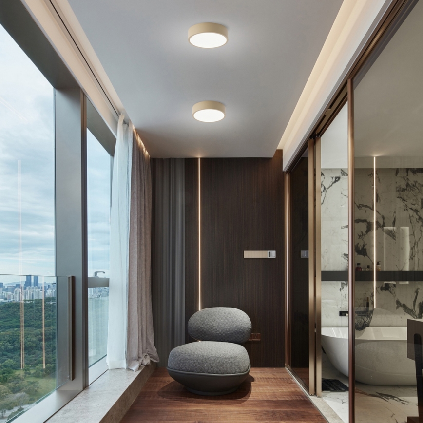 Brilagi - LED stmievateľné stropné svietidlo POOL LED/18W/230V 3000-6000K 20 cm béžová + diaľkové ovládanie