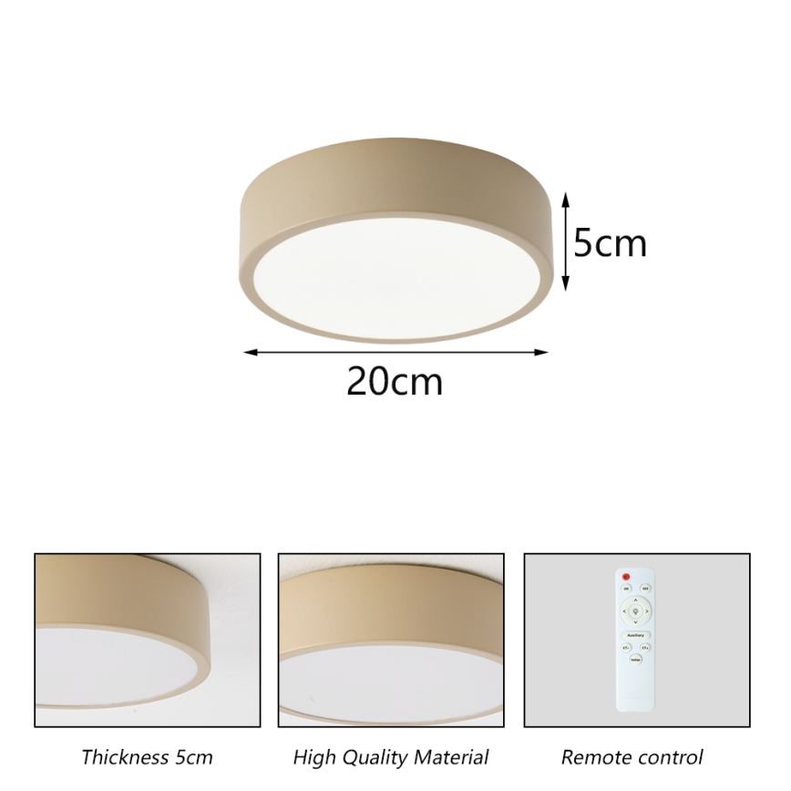 Brilagi - LED stmievateľné stropné svietidlo POOL LED/18W/230V 3000-6000K 20 cm béžová + diaľkové ovládanie