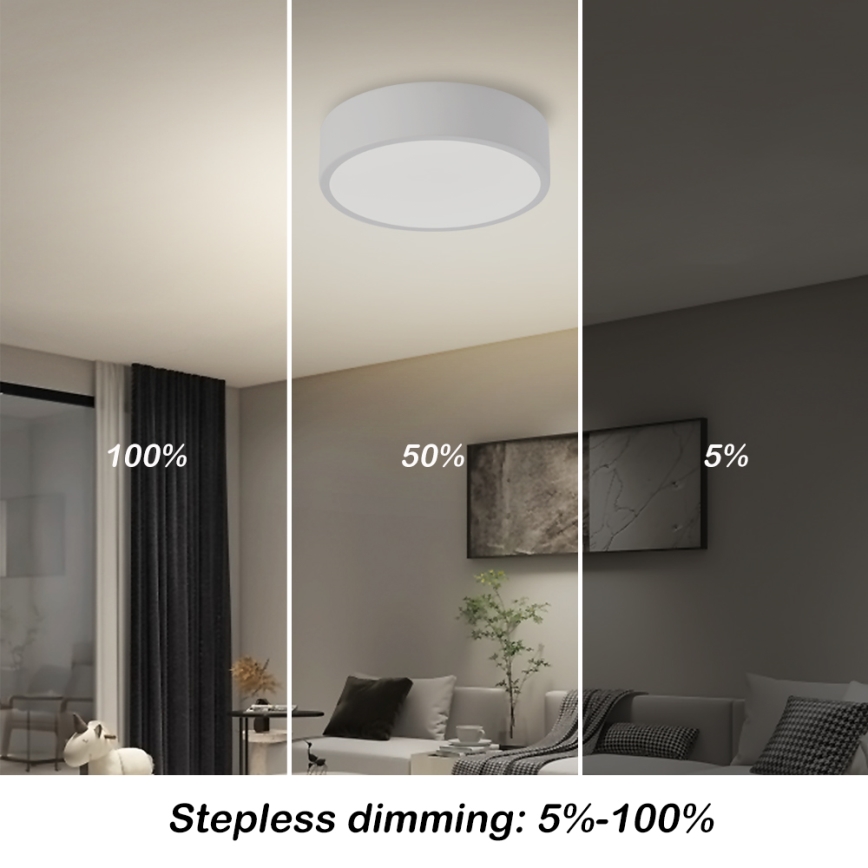 Brilagi - Stmievateľné LED stropné svietidlo POOL LED/18W/230V 3000-6000K 20 cm biela + diaľkové ovládanie