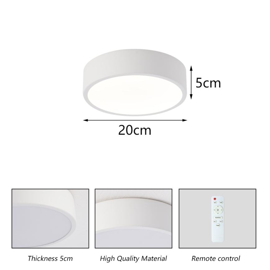 Brilagi - Stmievateľné LED stropné svietidlo POOL LED/18W/230V 3000-6000K 20 cm biela + diaľkové ovládanie