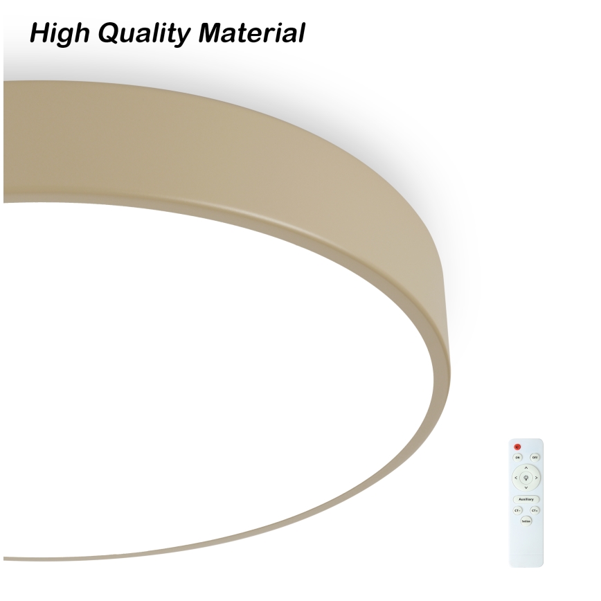 Brilagi - LED Stmievateľné stropné svietidlo POOL LED/48W/230V 3000-6000K pr. 40 cm béžová + diaľkové ovládanie