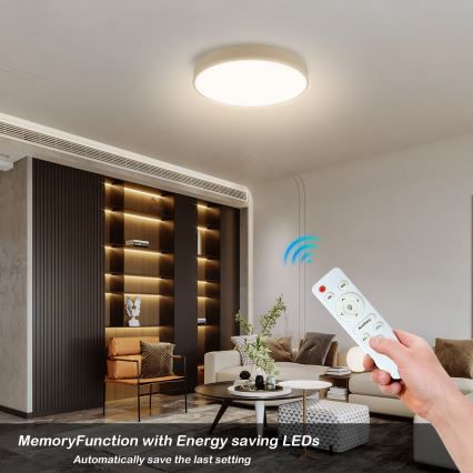 Brilagi - LED stmievateľné stropné svietidlo POOL LED/48W/230V 3000-6000K pr. 40 cm béžové + diaľkové ovládanie