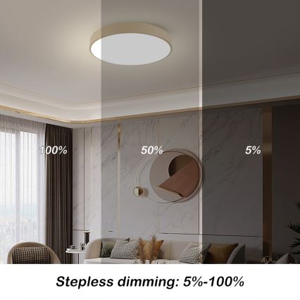 Brilagi - LED stmievateľné stropné svietidlo POOL LED/60W/230V 3000-6000K priemer 60 cm béžová + diaľkové ovládanie