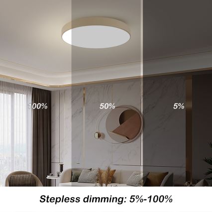 Brilagi - LED stmievateľné stropné svietidlo POOL SMART LED/100W/230V 3000–6000K 80 cm béžové Wi-Fi Tuya + diaľkové ovládanie