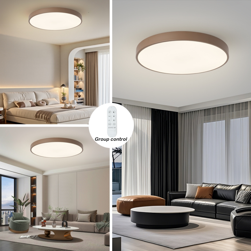 Brilagi - LED stmievateľné svietidlo POOL SMART LED/100W/230V priemer 80 cm Wi-Fi Tuya + diaľkové ovládanie hnedá