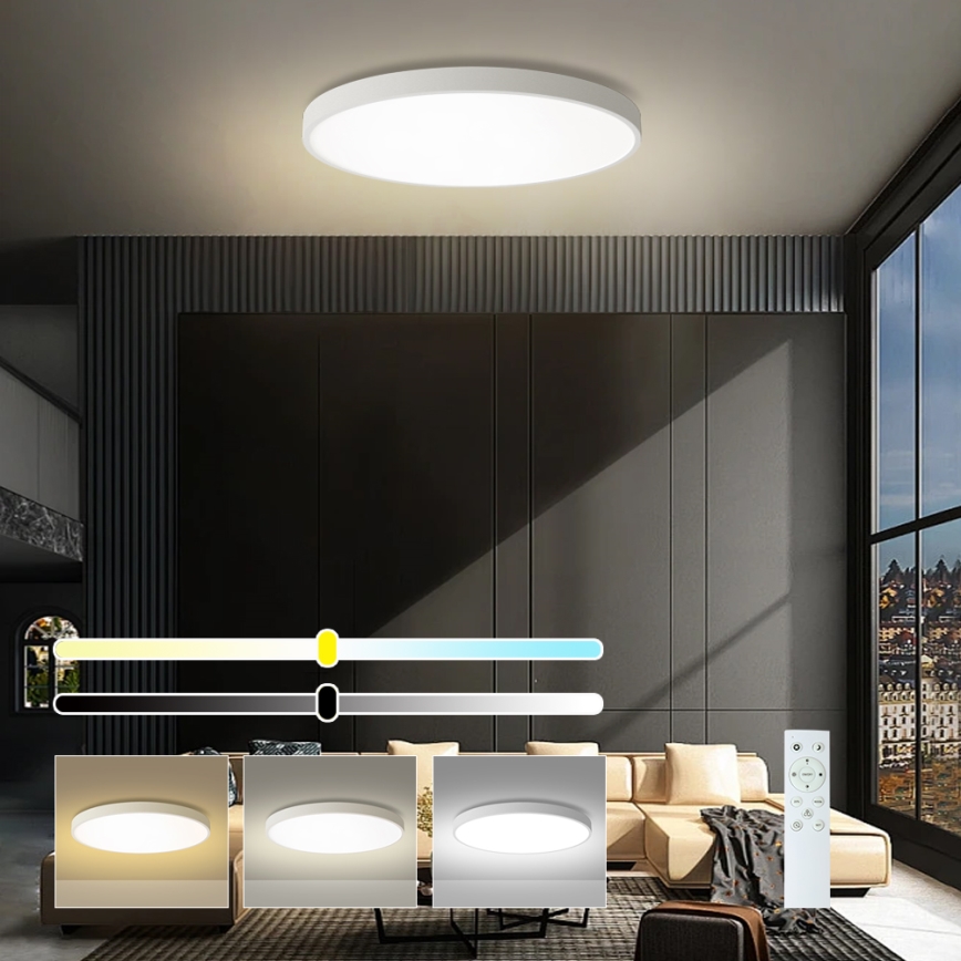 Brilagi - LED stmievateľné stropné svietidlo POOL SMART LED/100W/230V 3000-6000K priemer 80 cm Wi-Fi Tuya biela + diaľkové ovládanie