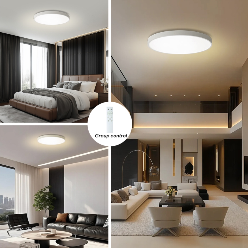 Brilagi - LED stmievateľné stropné svietidlo POOL SMART LED/100W/230V 3000-6000K priemer 80 cm Wi-Fi Tuya biela + diaľkové ovládanie