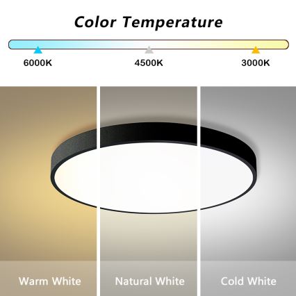 Brilagi - LED Stmievateľné stropné svietidlo POOL SMART LED/100W/230V 3000-6000K pr. 80 cm Wi-Fi Tuya čierna + diaľkové ovládanie