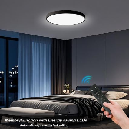 Brilagi - LED Stmievateľné stropné svietidlo POOL SMART LED/100W/230V 3000-6000K pr. 80 cm Wi-Fi Tuya čierna + diaľkové ovládanie